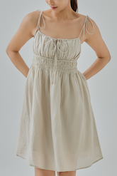 Annabella Smocked Tie-Strap Dress